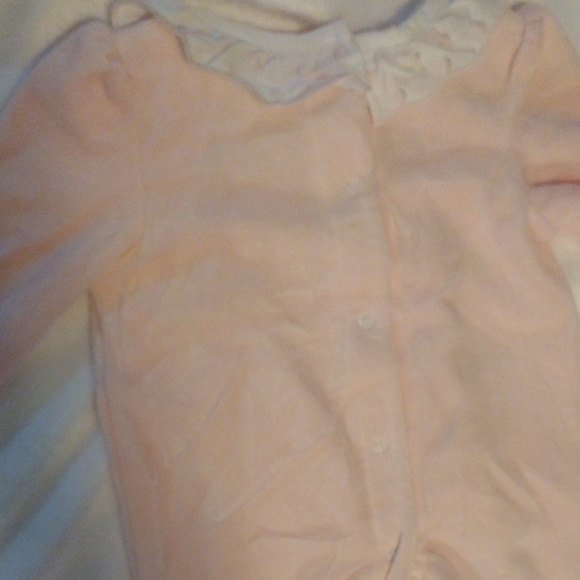 Little Me Velvet Pink Ruffled Kids One Piece​ - Picture 6 of 7